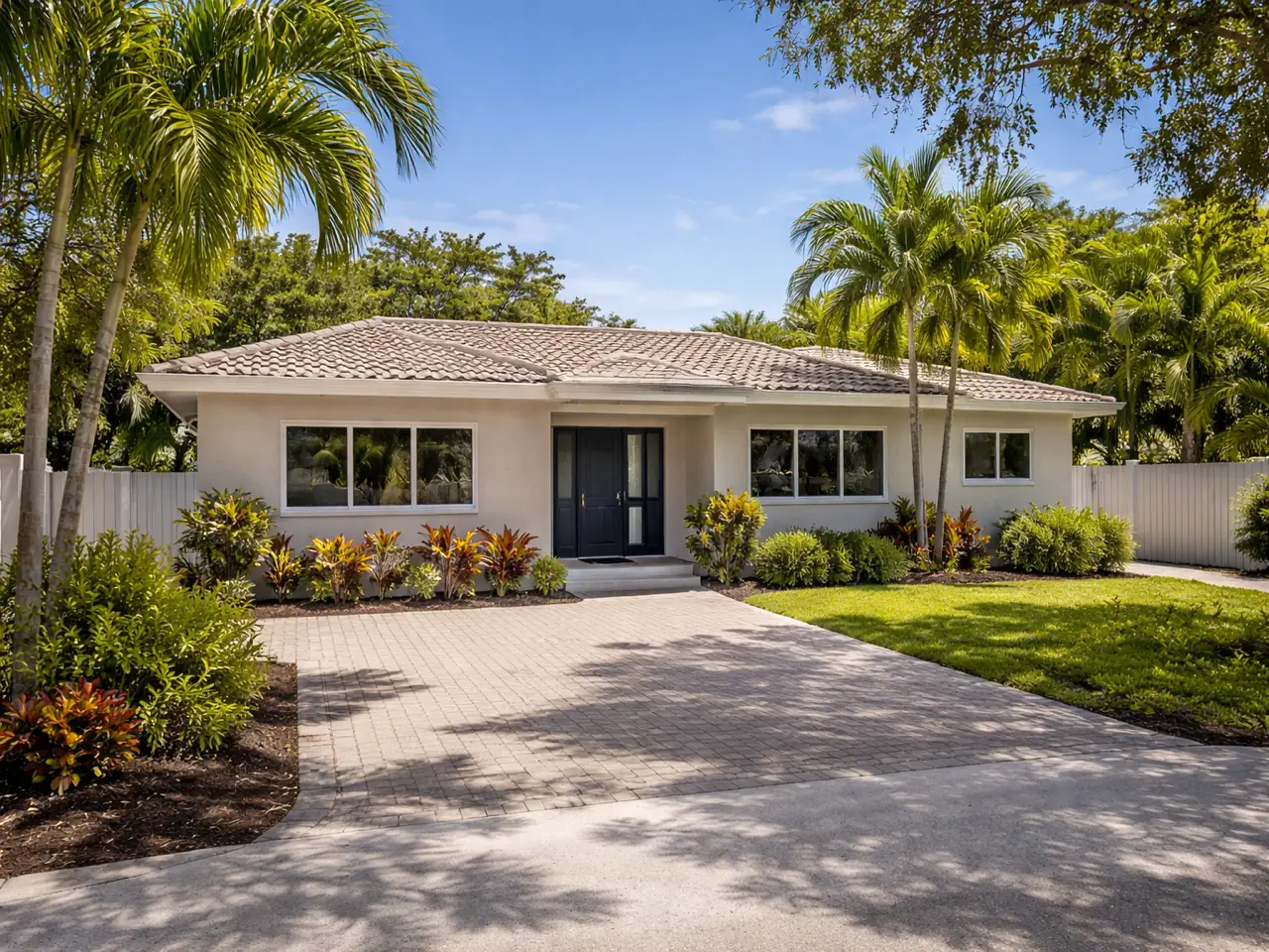 Florida home protected with hurricane impact windows